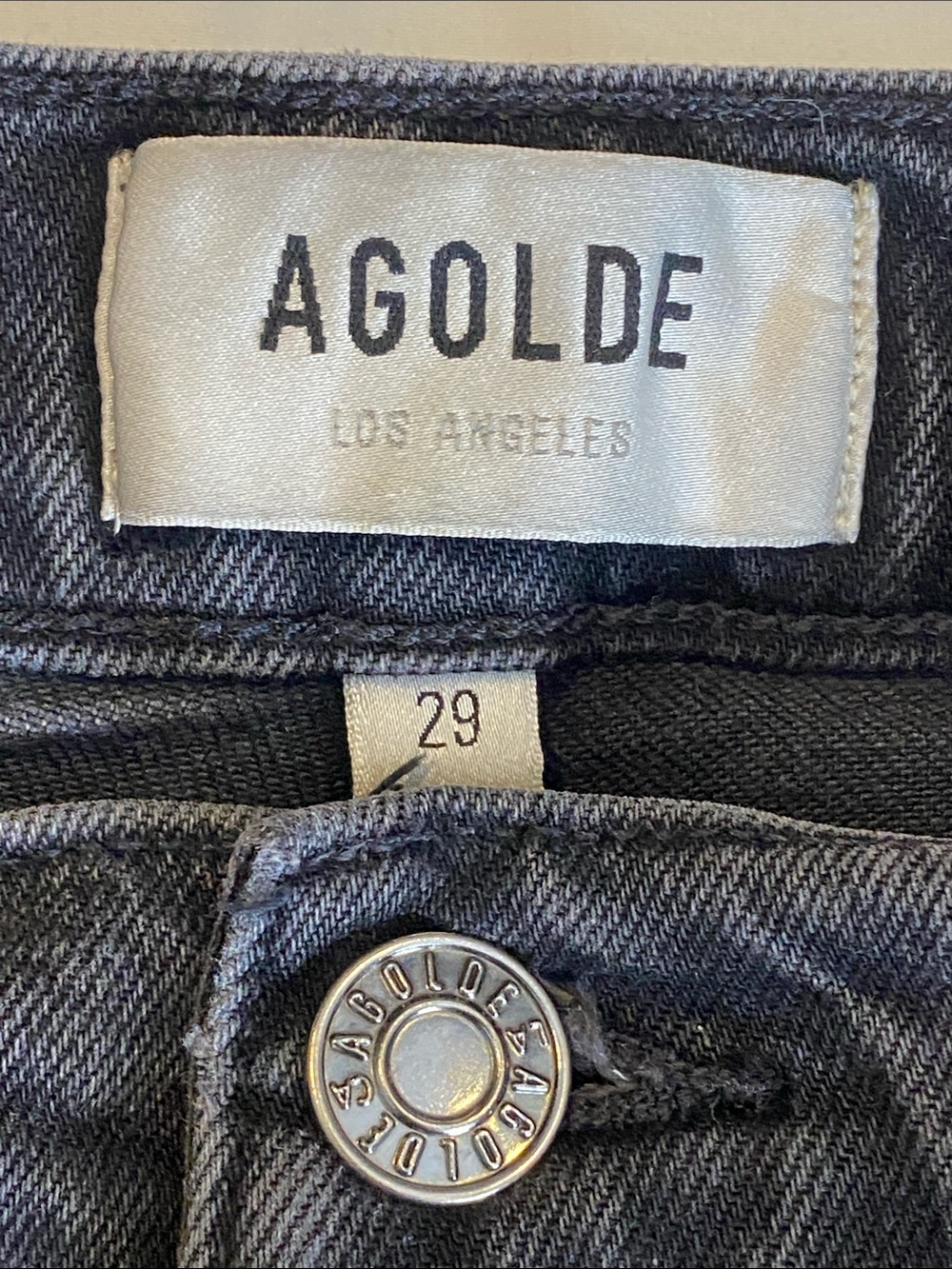 AGOLDE Pinch Waist High Rise Kick Flare Jeans Charcoal Black Minimalist 29 - Picture 8 of 16